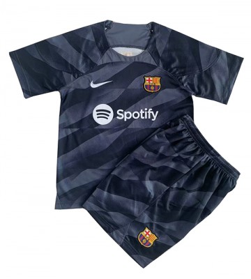 Lacne Dětský Futbalové dres Barcelona Brankarsky  2023-24 Krátky Rukáv - Preč (+ trenírky)
